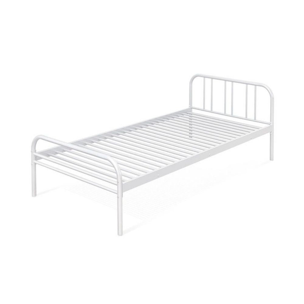 Lit simple Genoa en métal blanc