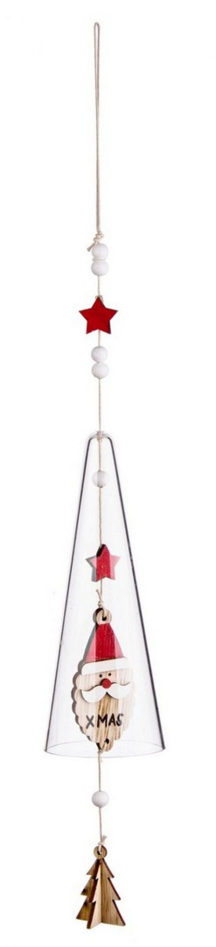 6x Suspension Père Noël Cône H48