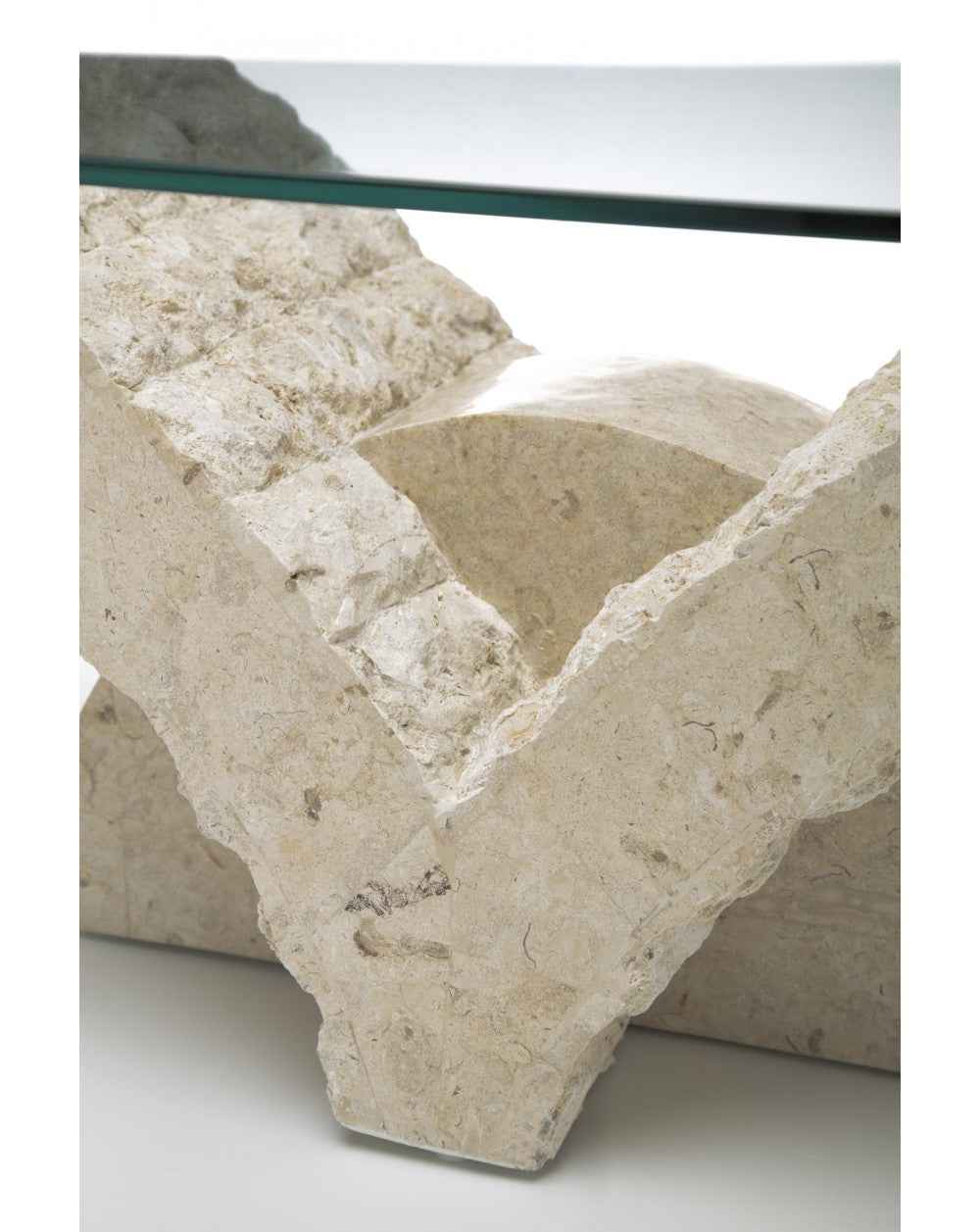 Table basse beige transparent 70 cm x 120 cm H. 40 cm