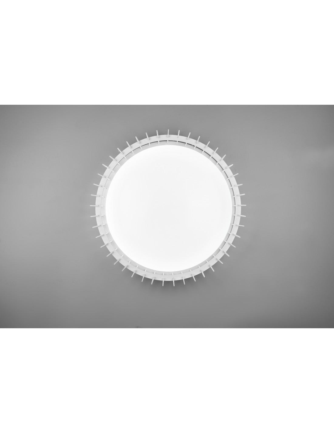 Plafonnier rond en bois blanc LED 38w variateur Monte Trio Lighting