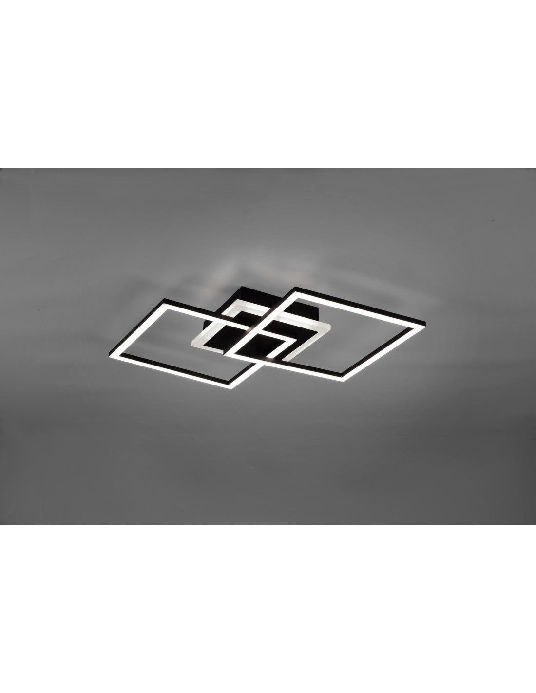 Plafonnier LED Venida Double Carré Noir 25w Dimmable L57 cm Trio Lighting