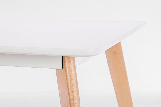 Table en bois blanc Michelangelo 120 x 80 cm