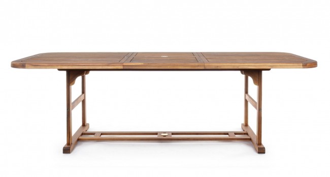 Table d'extérieur extensible Noemi en bois 180-240x100x h 74cm