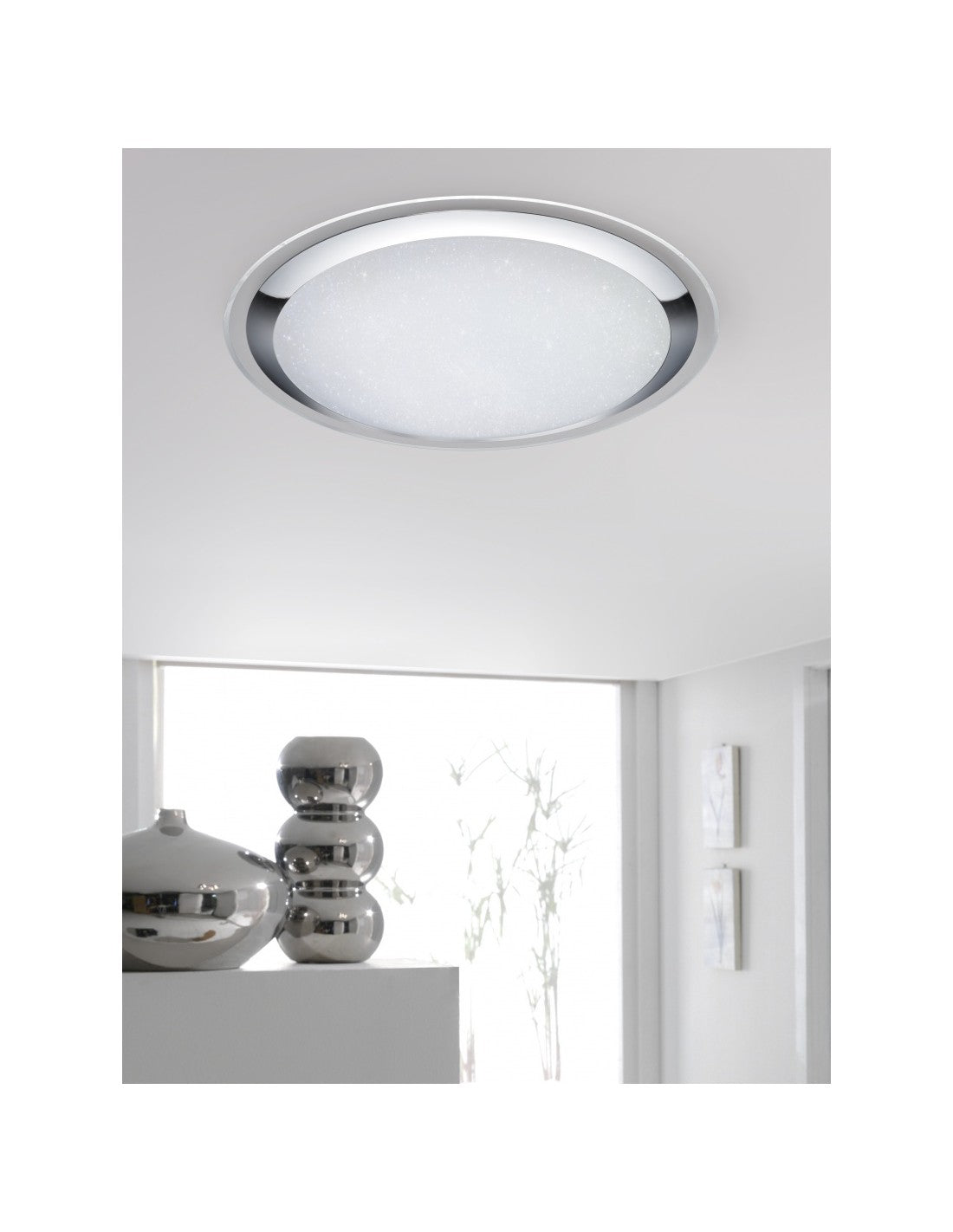 Grand plafonnier LED Dimmer Miko Glitter Ø85 cm Trio Lighting