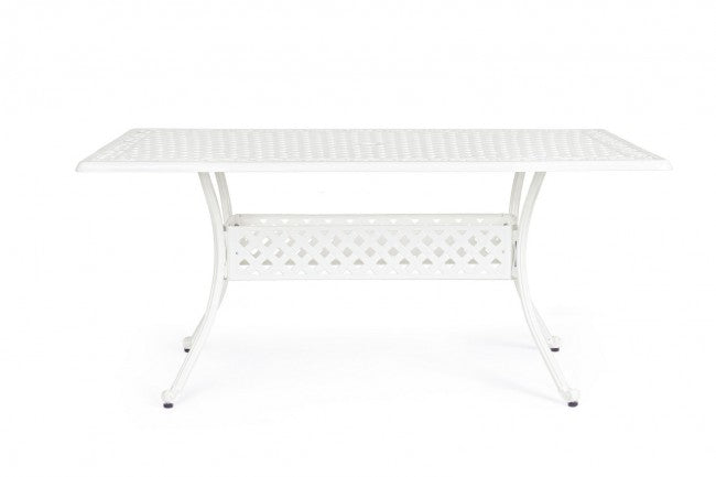 Table d'extérieur rectangulaire Ivrea blanche 90 x 160 cm