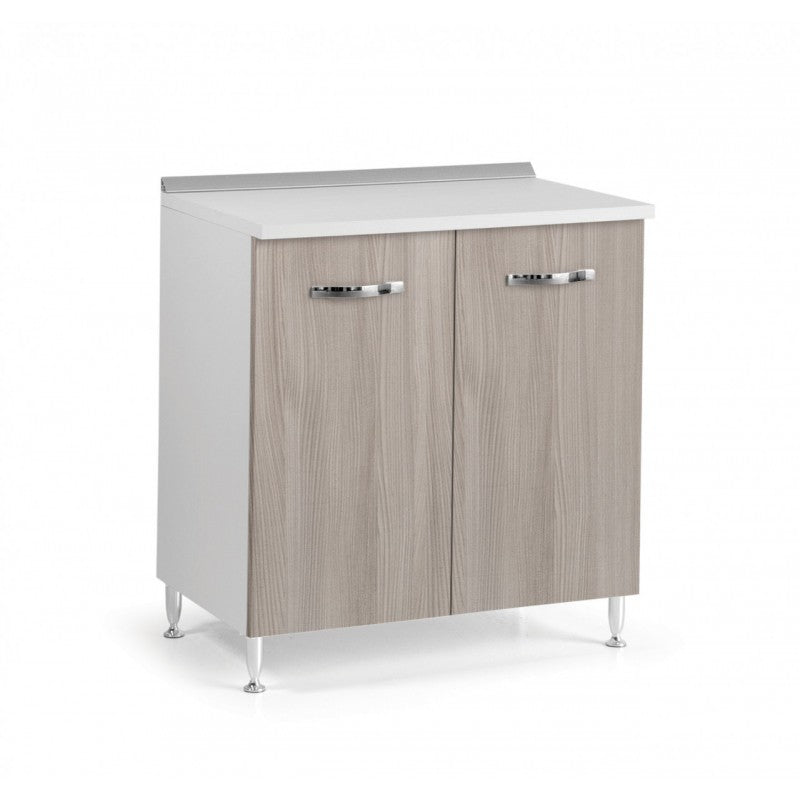 Base pour cuisine avec 2 portes en bois d'orme 80x50xH 85 cm