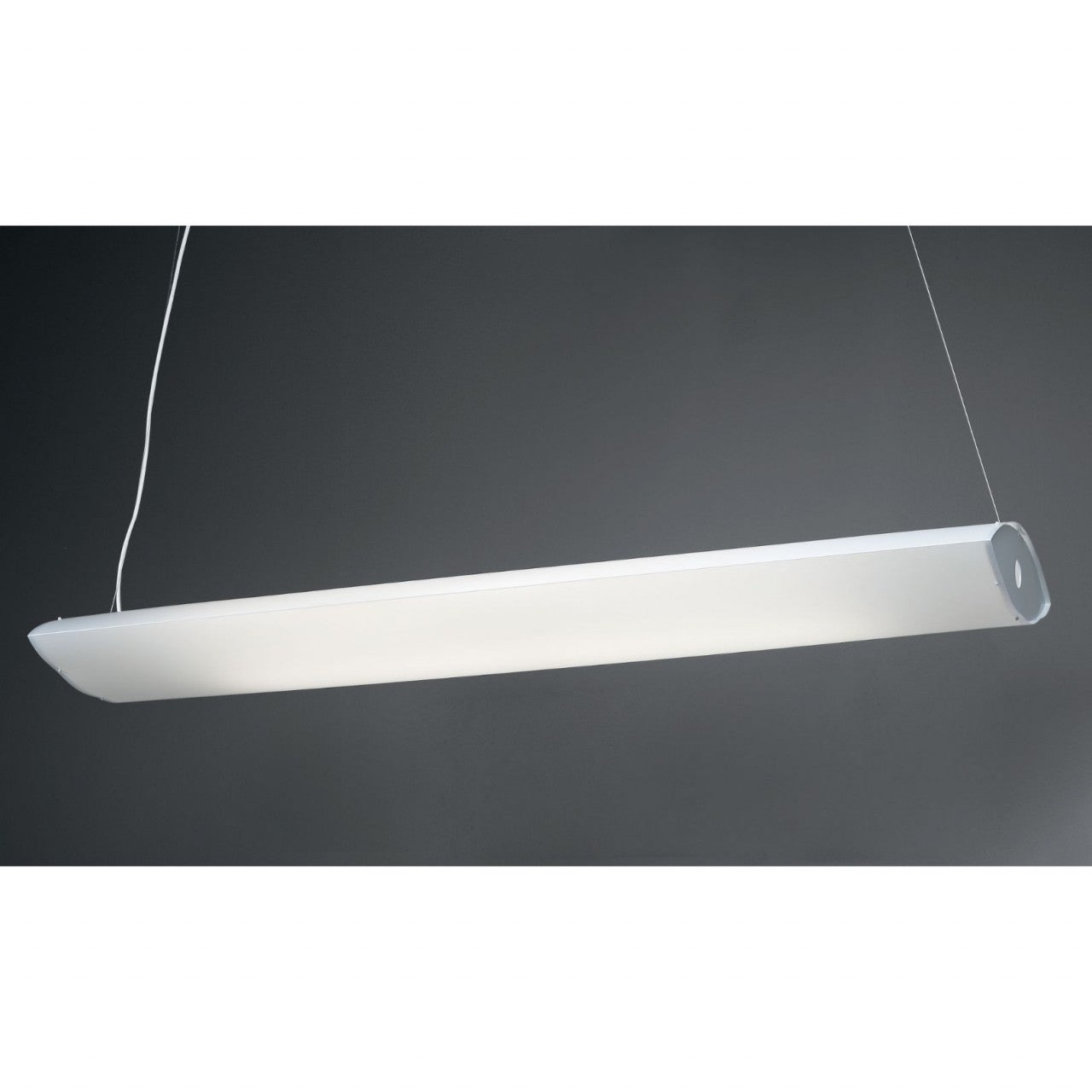 Suspension LED intégrée blanche en plastique Cm. 157x42x13h