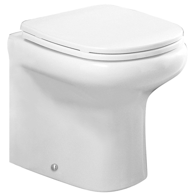 WC compact dos au mur avec vidage universel