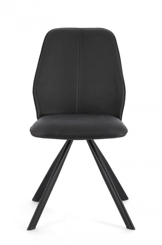 4x chaise Maxwell en polyuréthane noir