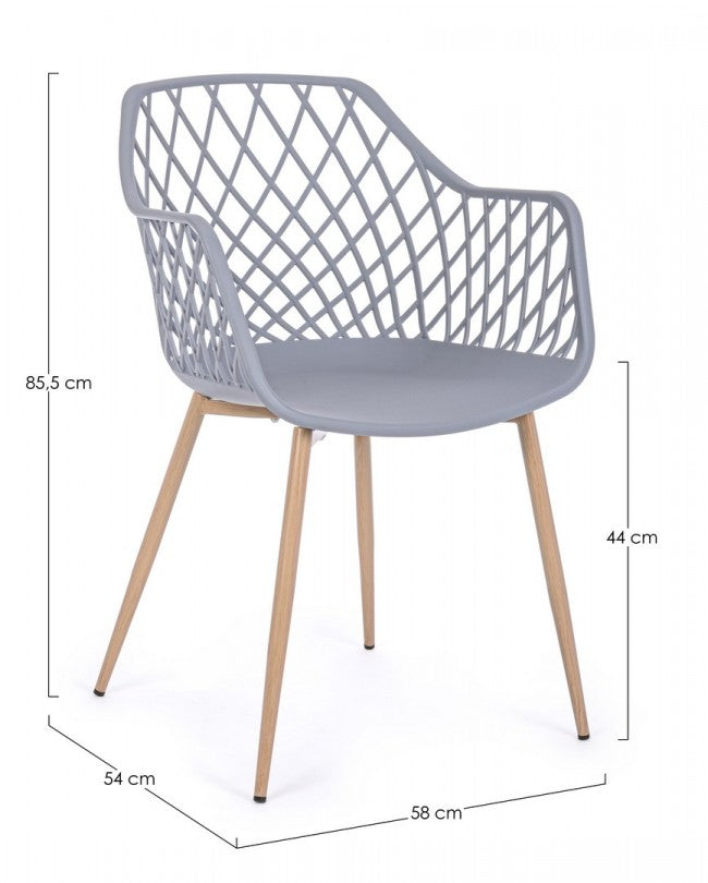 4x chaise Optik grise