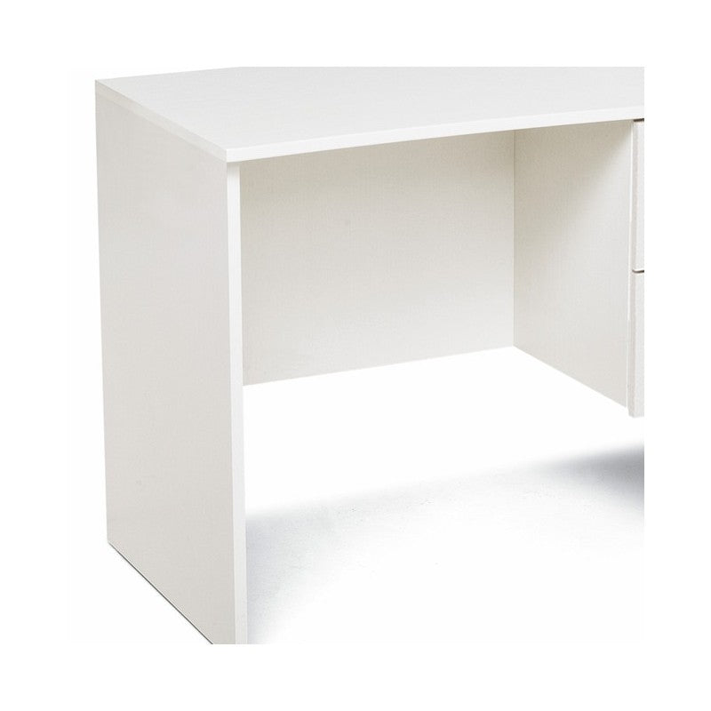 Bureau 2 tiroirs Frêne Blanc en bois mélaminé H.75x119x64 cm