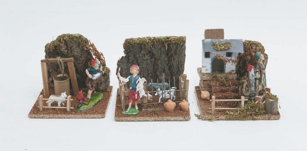 Scène Berger/Ortolana/Joueur Disponibilité Cm.14,5X14X15 3 Mod.Ass. décoration de Noël