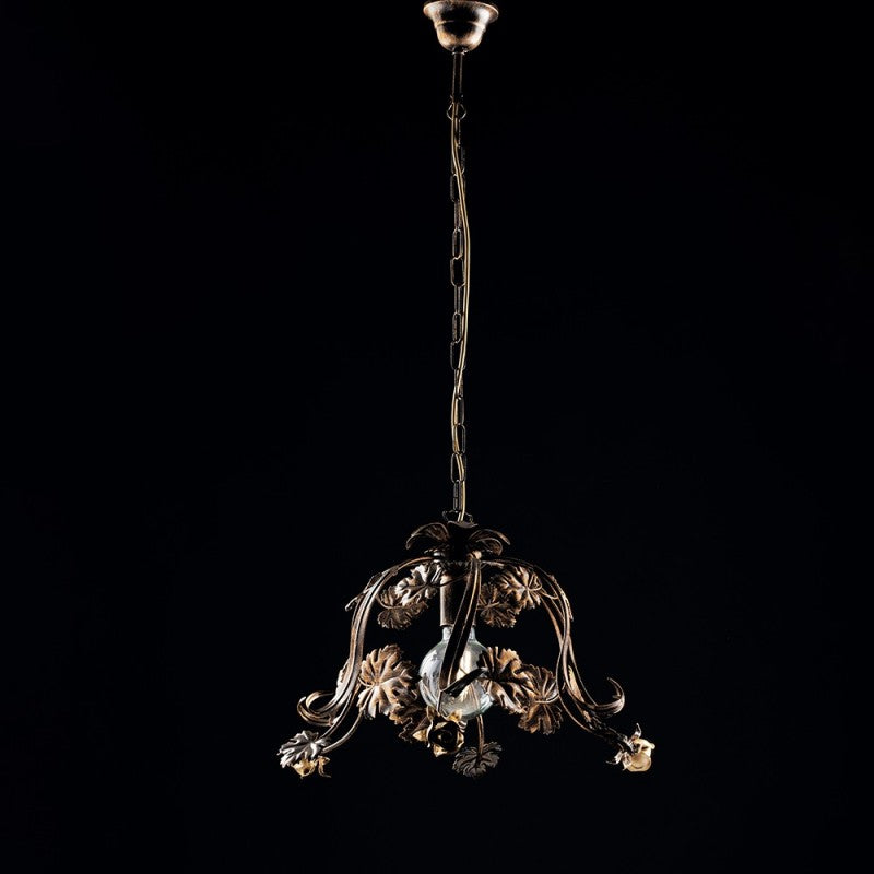 Lustre Rosace en fer Brun Or, une lumière 47x h31 cm