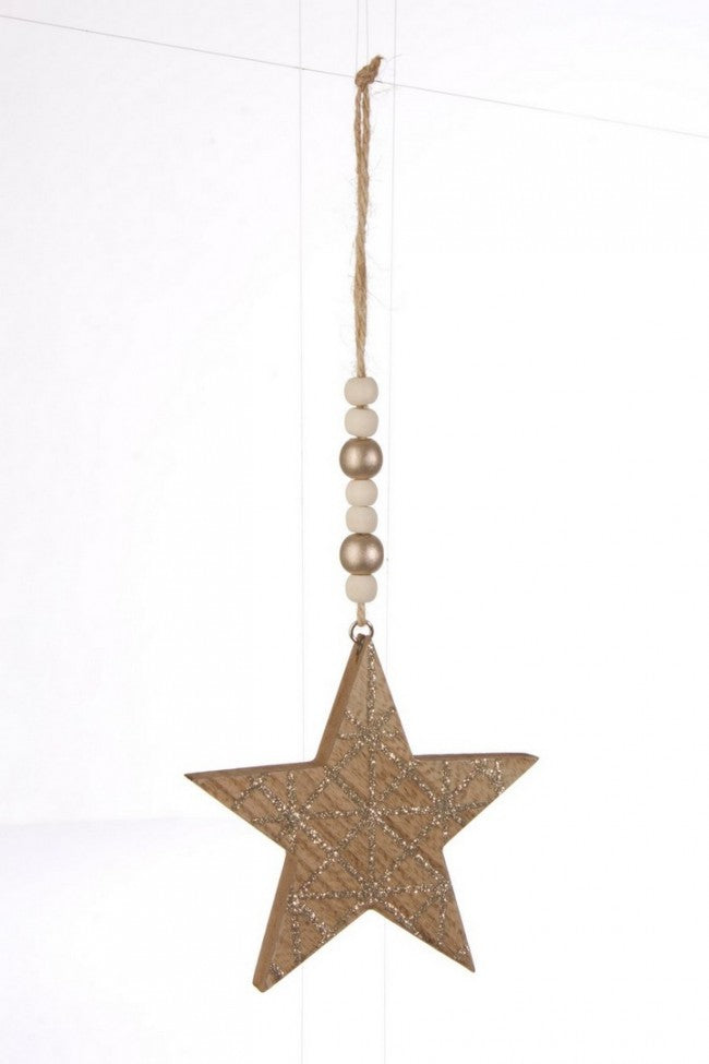 12x pendentif à paillettes étoile champagne