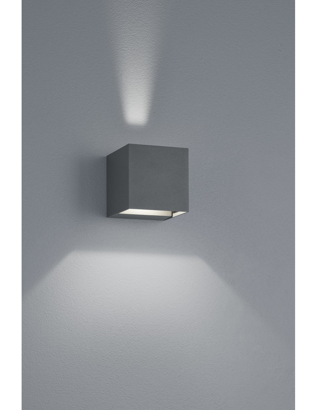 Applique Cube Anthracite Double Lumière LED Adaja IP54 Trio Lighting
