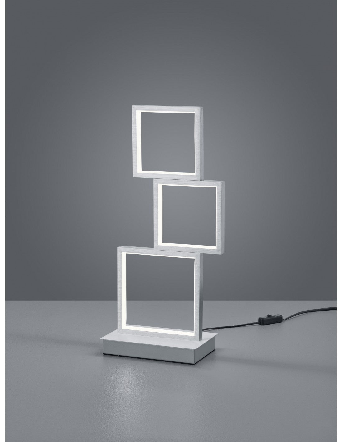 Lampe de Table LED Sorrento 3 Carrée H50 cm Aluminium Trio Lighting
