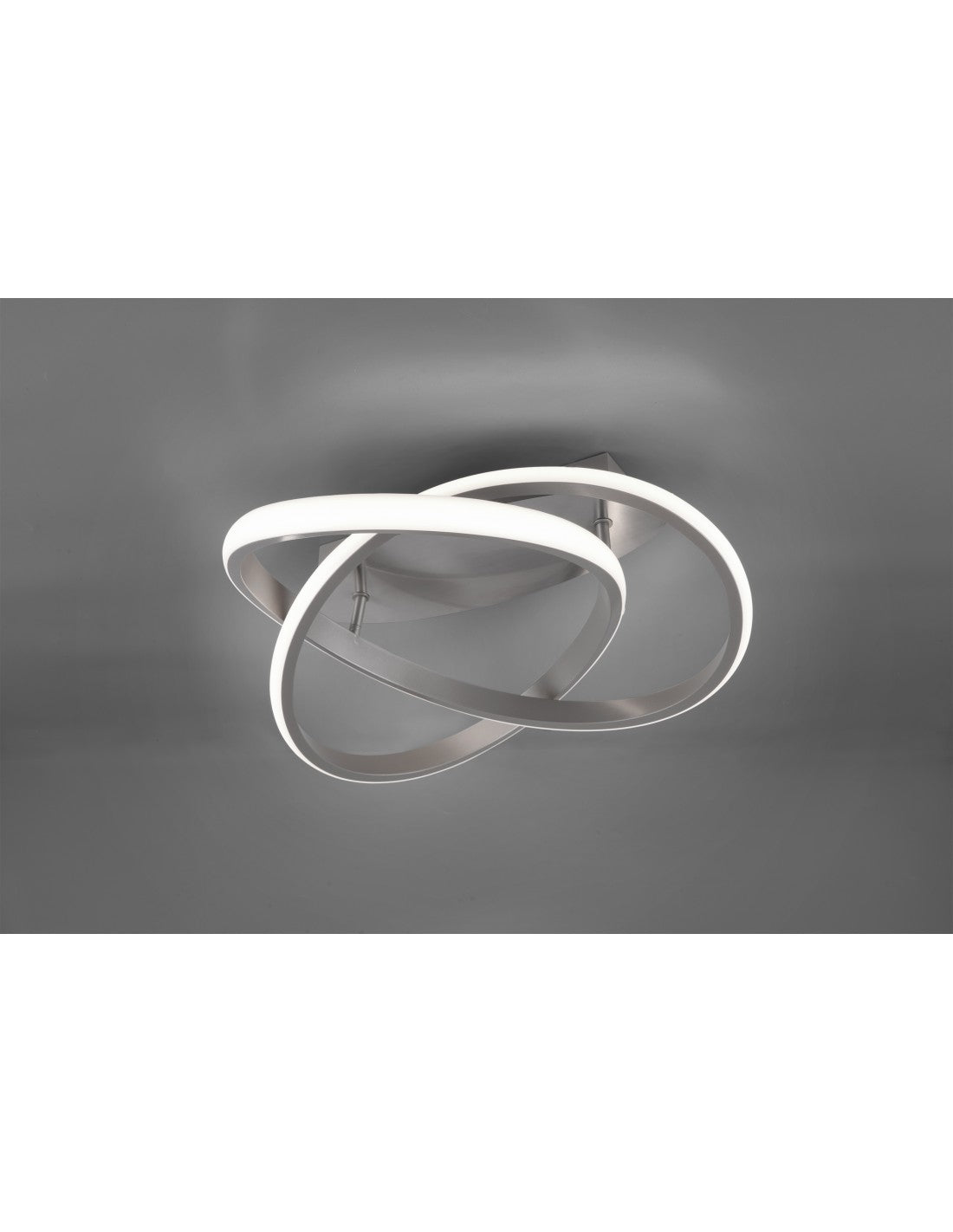 Plafonnier Cours Nickel Spiral Led 18w Dimmable Ø45 cm Trio Lighting