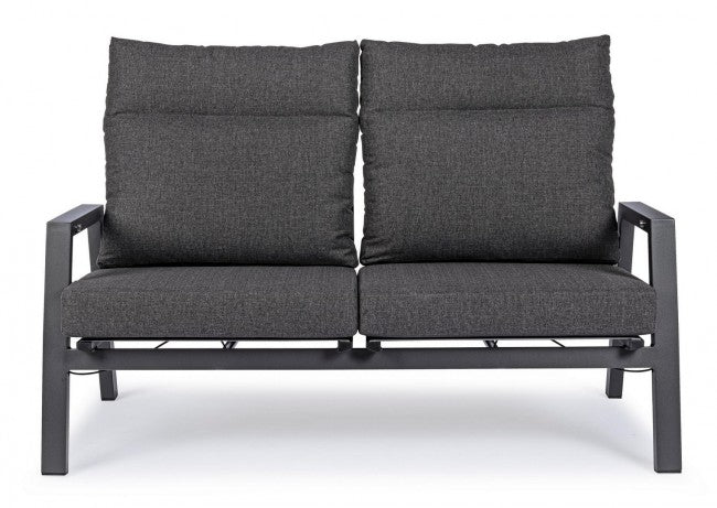 Canapé 2 places avec coussins inclinables avec coussins Kledi anthracite