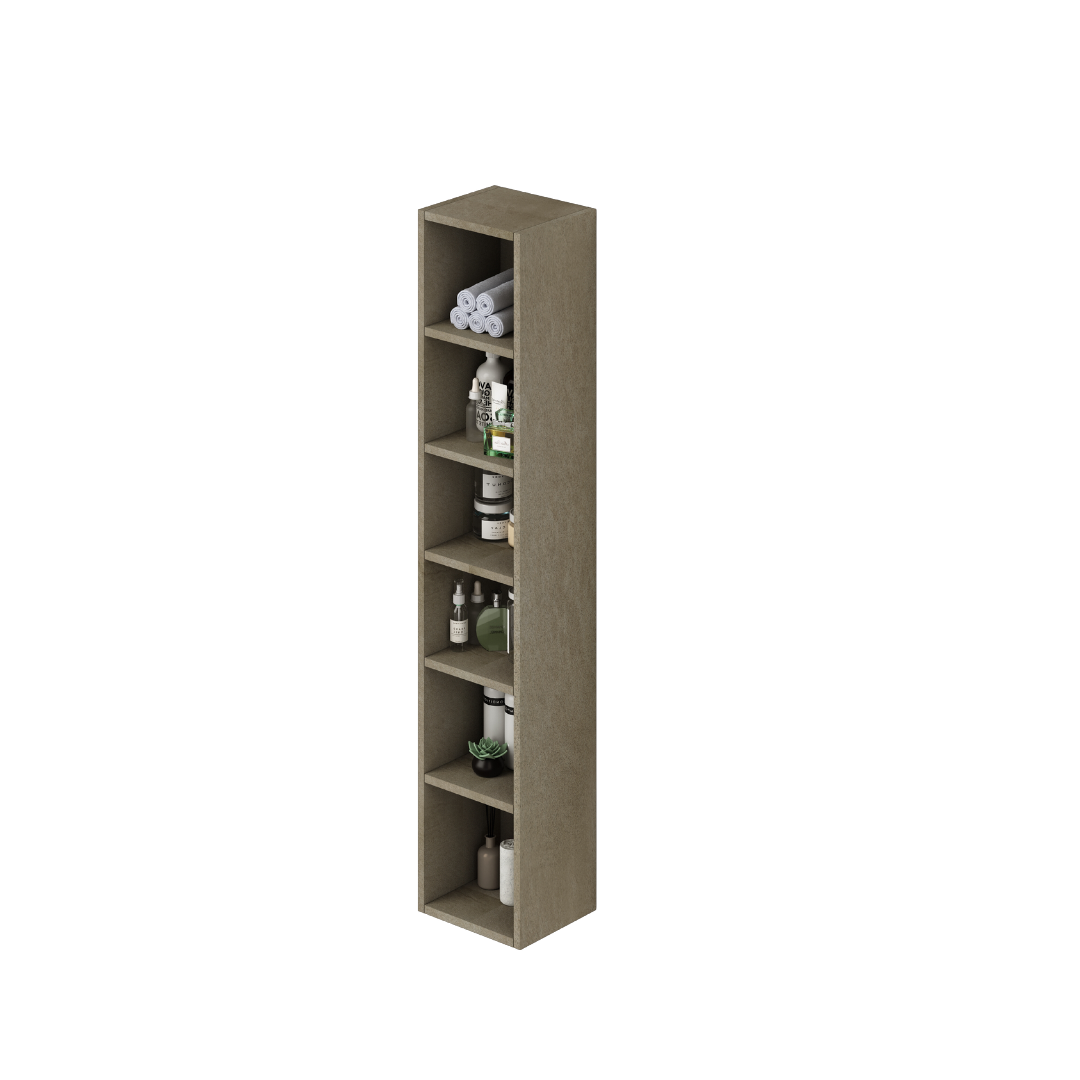 Élément mural polyvalent avec porte couleur argile H120x30x30cm