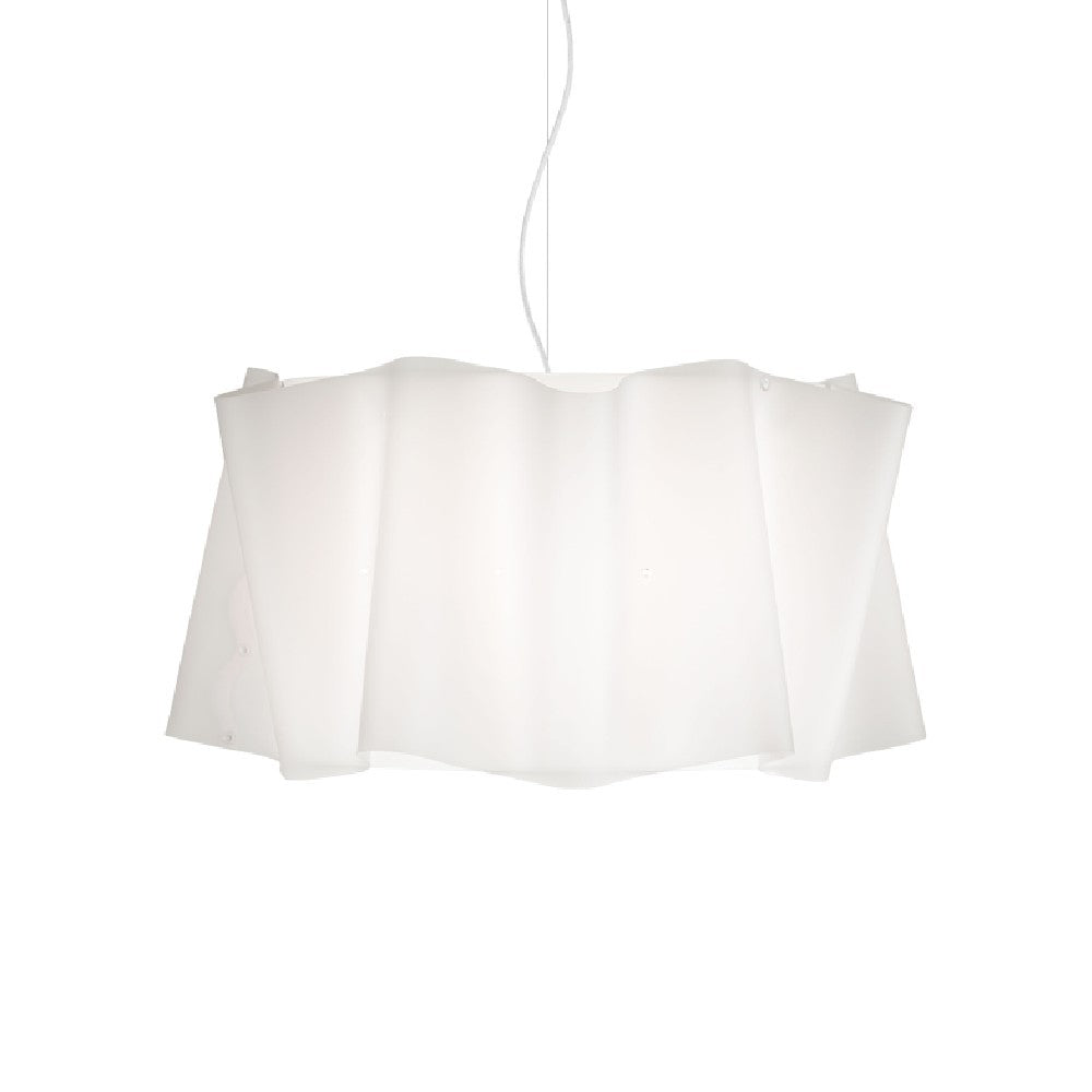 Lustre suspendu blanc à 5 lumières en métal chromé cm. 60 x 32 heures