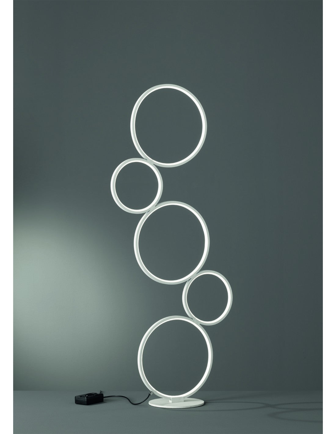 Lampadaire Rondo 5 Cercles LED Blancs H115 cm Trio Lighting