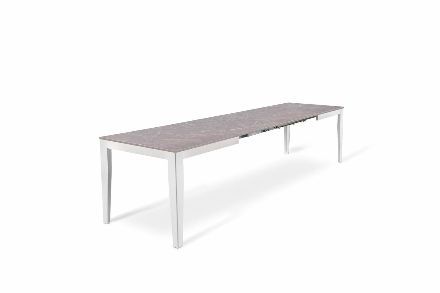 Table extensible blanc anthracite 80 cm x 130-290 cm H. 76 cm