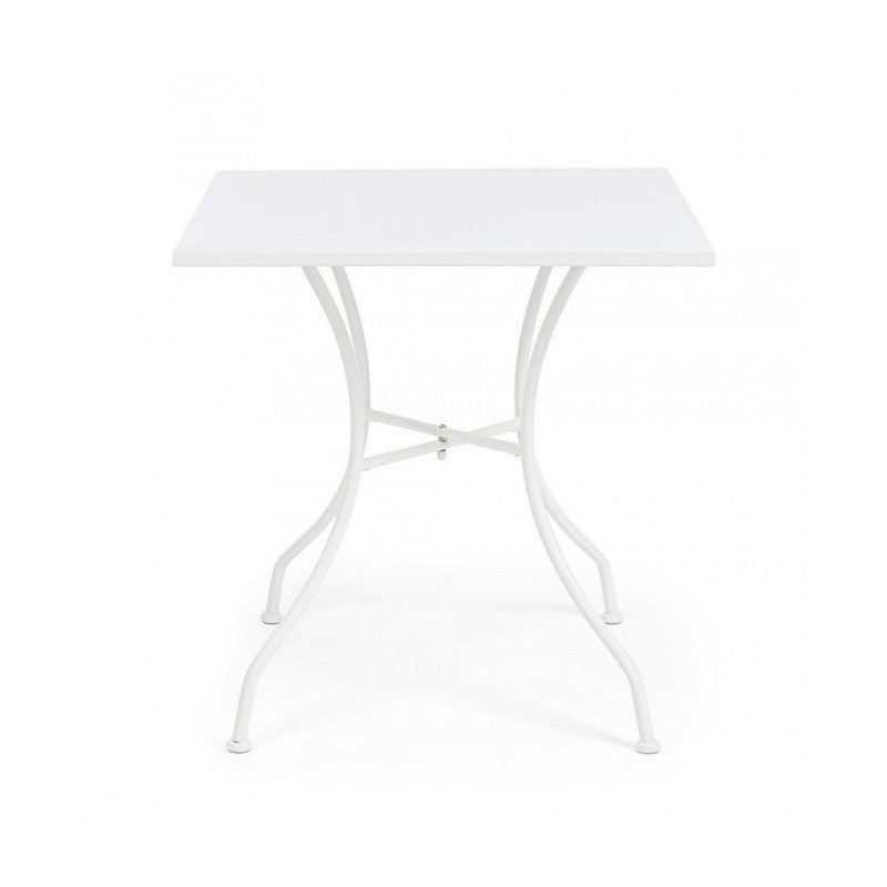 Table en acier Kelsie blanche 70x70 cm