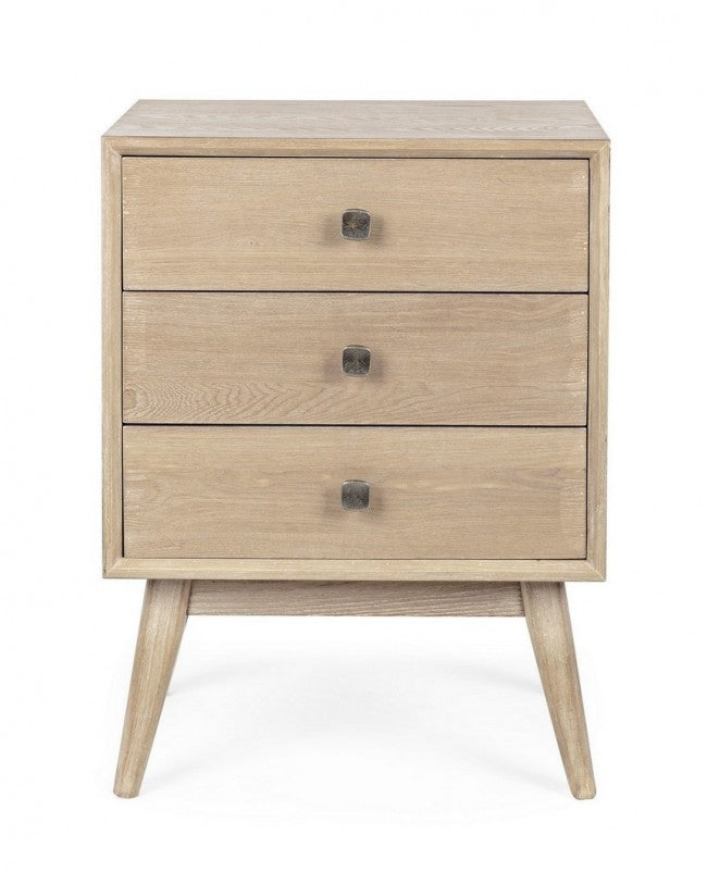 Table de chevet Alannis 3 tiroirs en bois mélaminé 48x35x66h cm