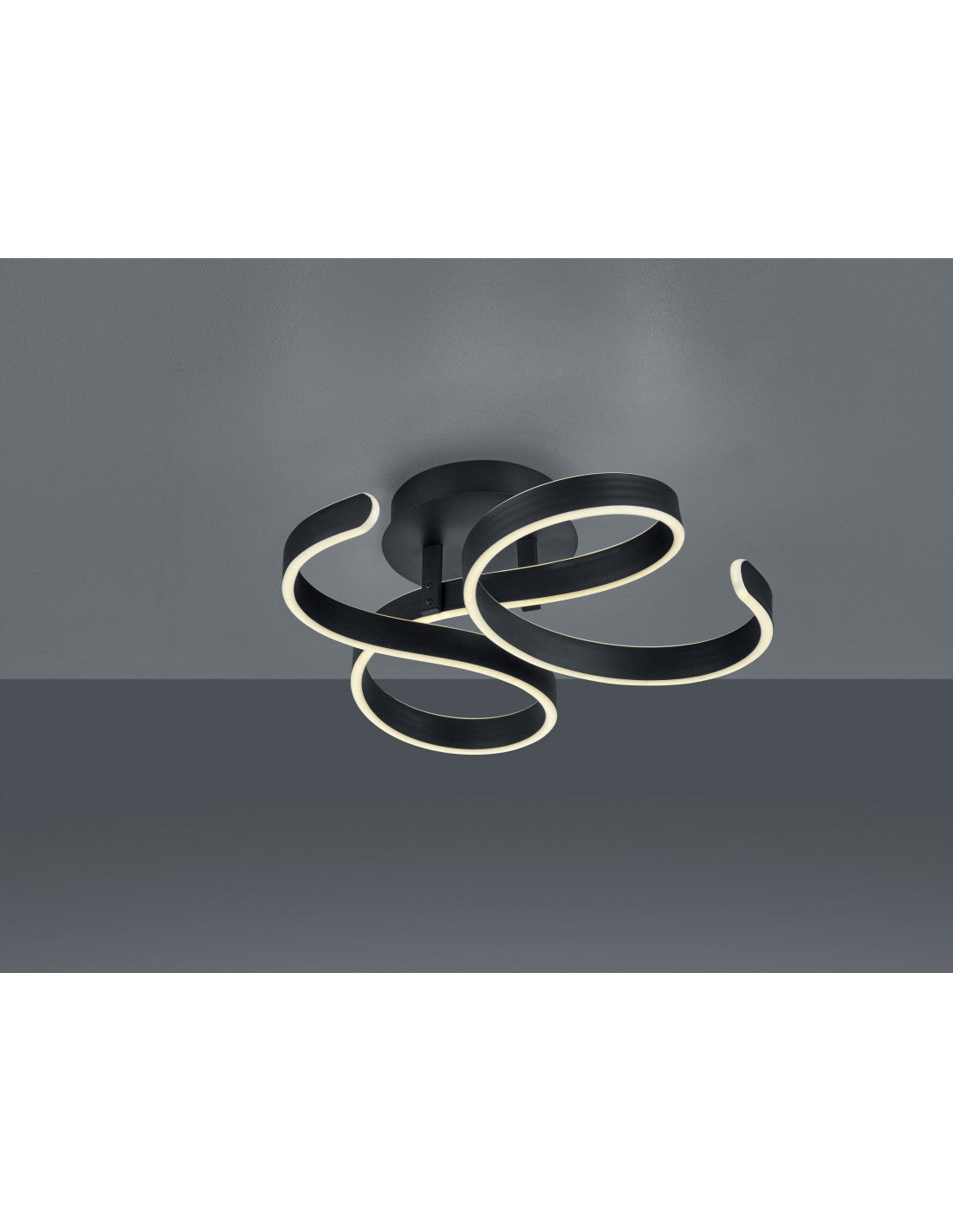 Plafonnier LED Francis Vortici Anthracite 40w Dimmable Trio Lighting