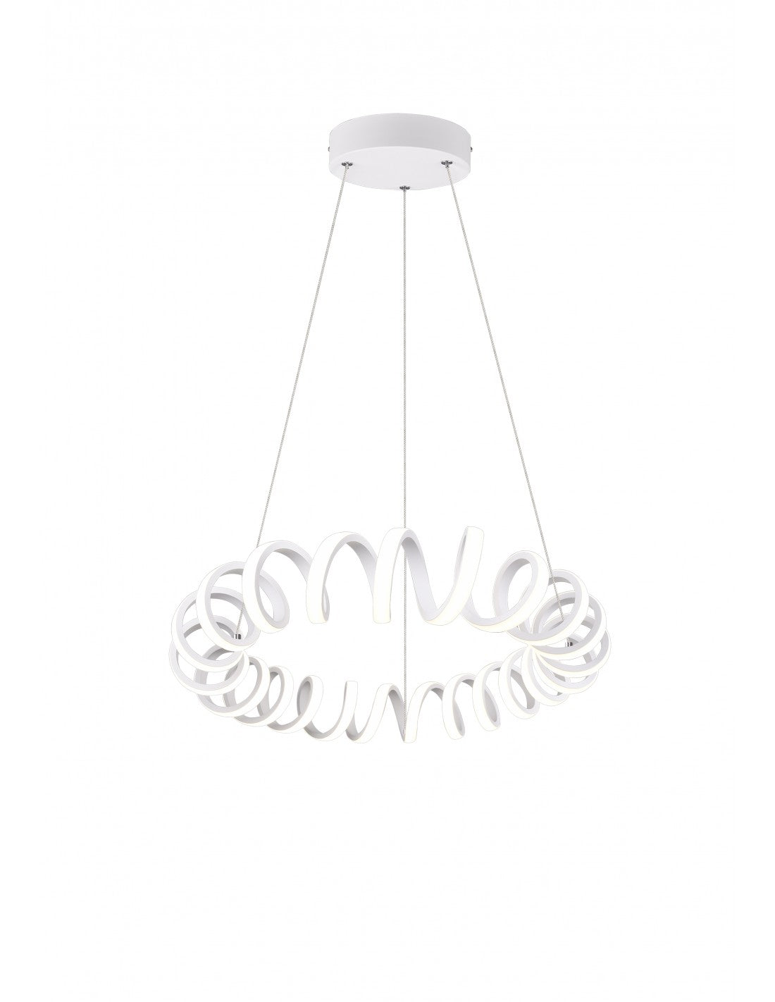 Suspension Led Curl Blanc Curl pour Éclairage Trio de Salon