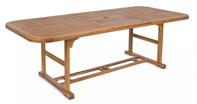 Table d'extérieur extensible Noemi en bois 180-240x100x h 74cm