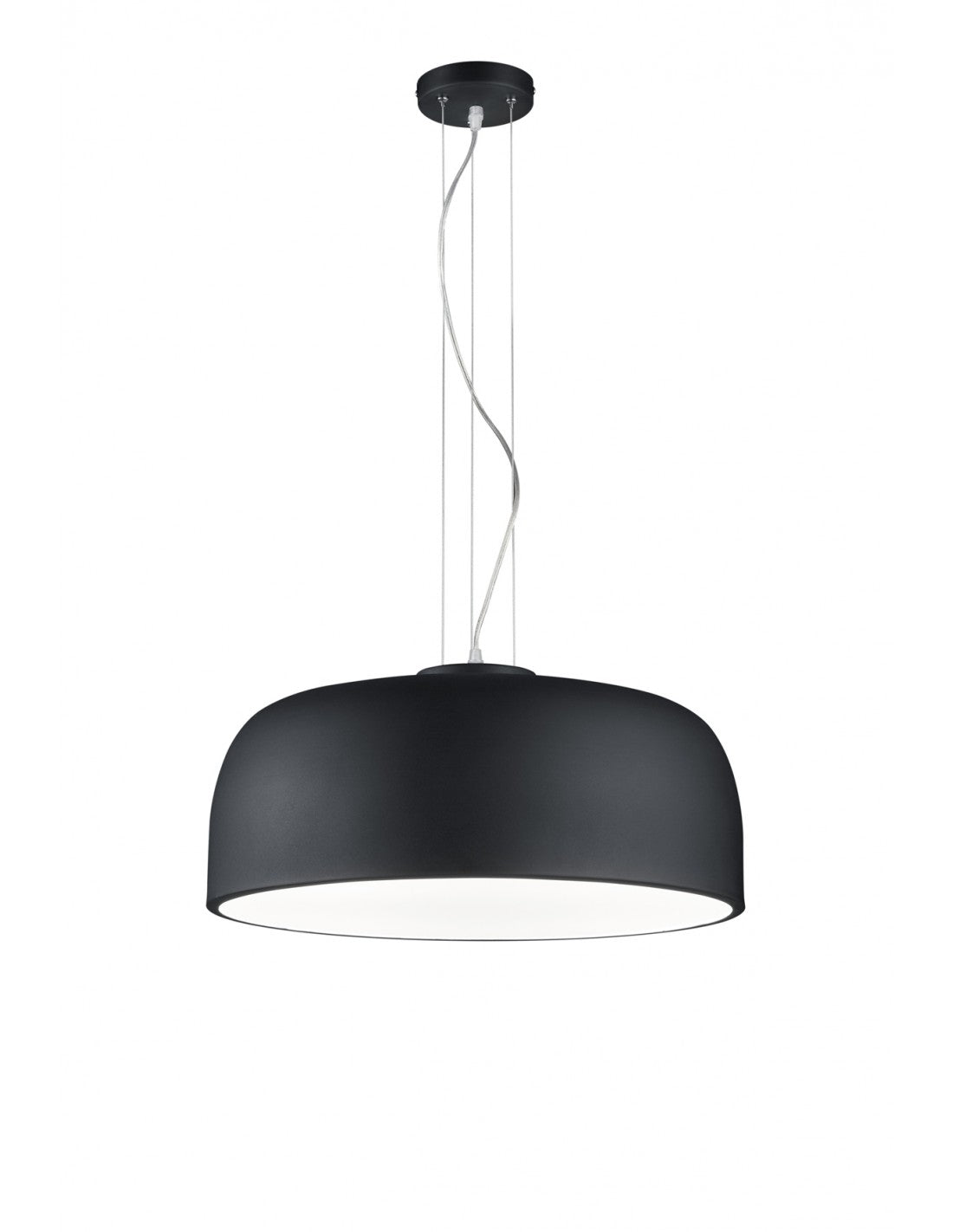 Suspension Moderne en Métal Noir Baron 4 Lumières Trio Luminaire
