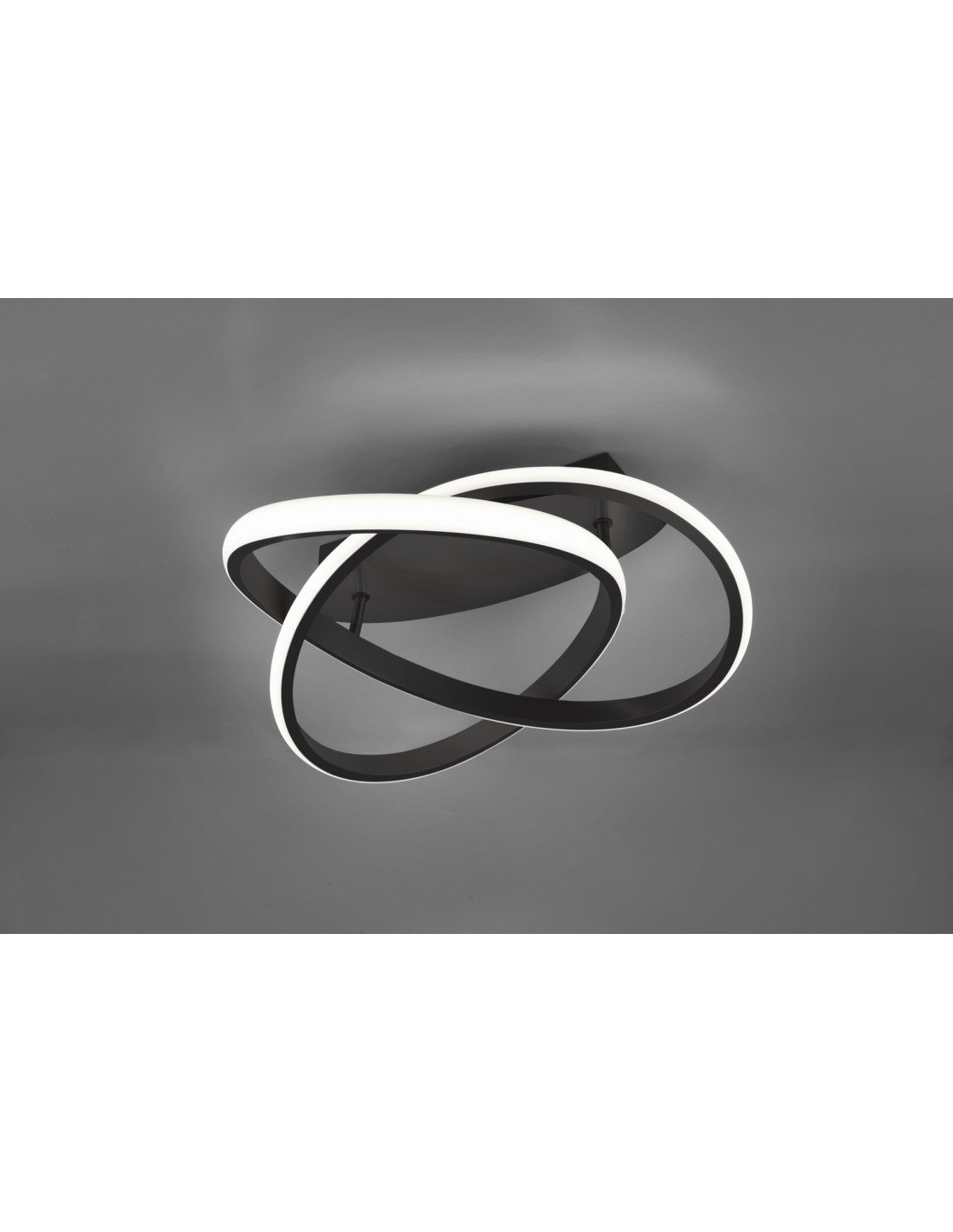 Plafonnier Course Anthracite Spirale Led 18w Dimmable Ø45 cm Trio Lighting