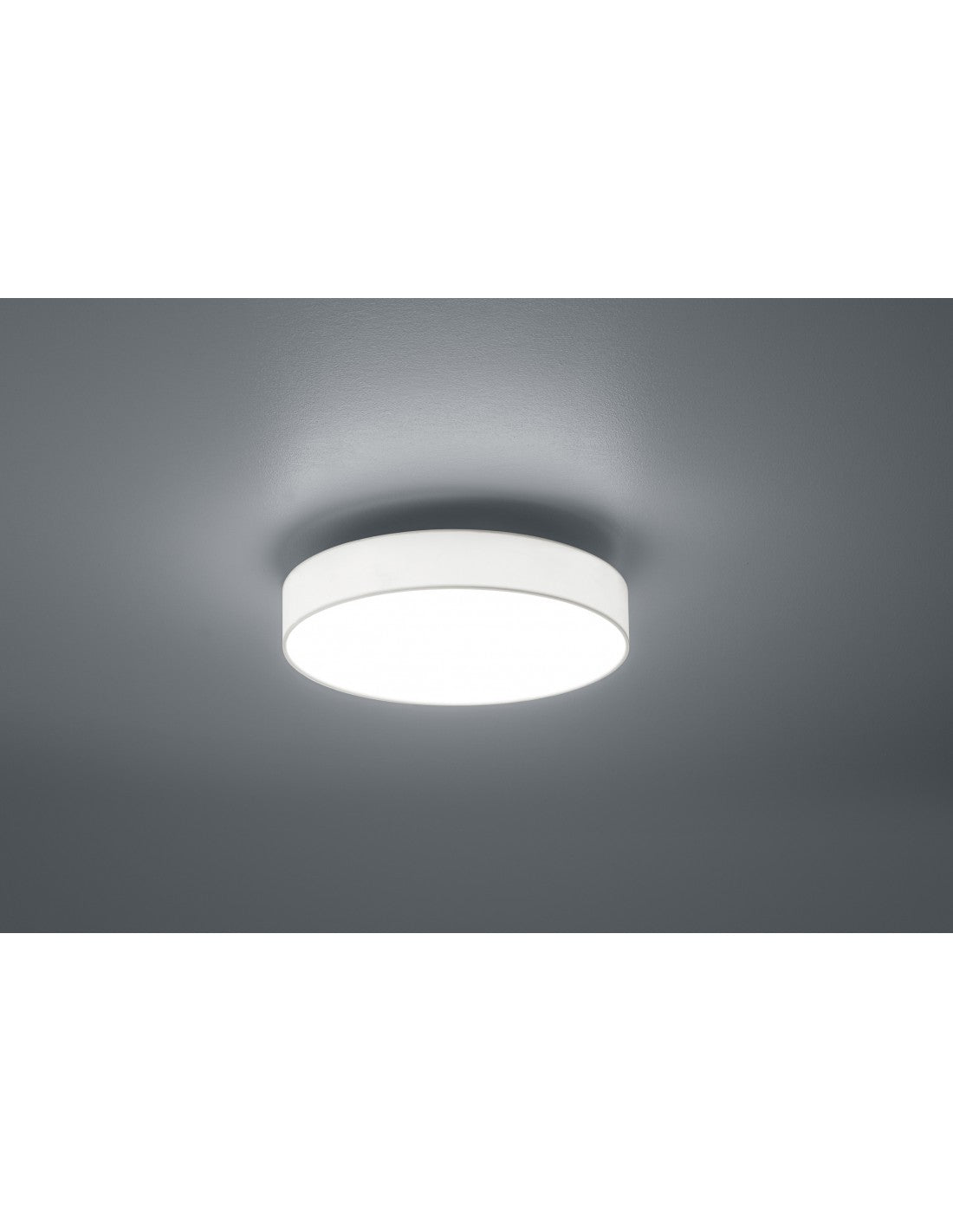 Plafonnier LED Variateur Abat-Jour Changeant de Couleur Lugano Tissu Blanc Ø40 cm Trio Lighting