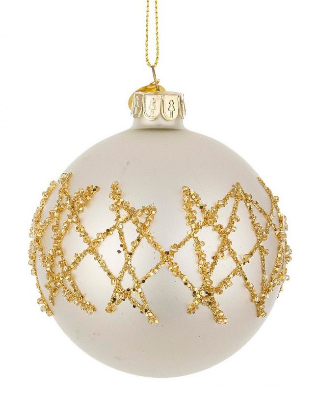 12x Sphère Vt Embellish Blanc D80