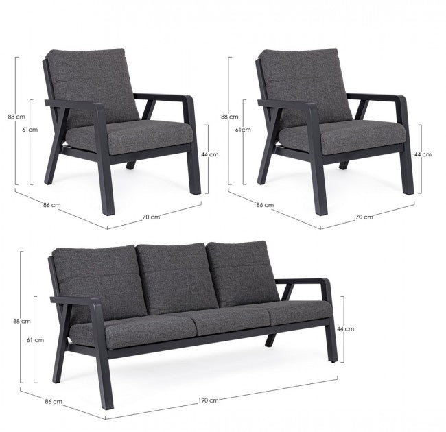Salon de jardin Truman anthracite
