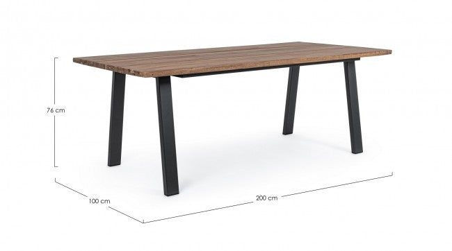 Table d'ameublement en bois naturel Oslo 200 x 100 cm