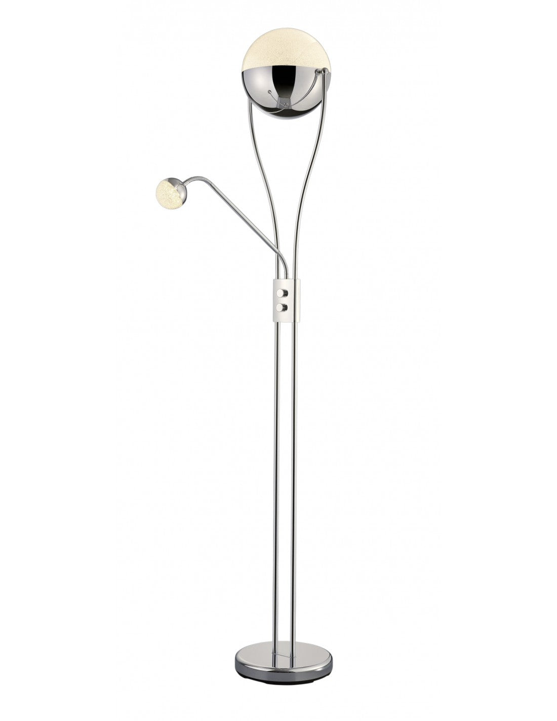Chris Chrome Led Sphere Lampadaire et Trio Lighting Lampe de lecture réglable