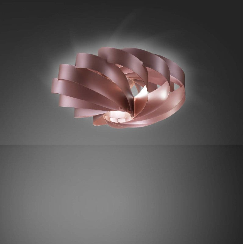 Plafonnier FLAT à une lumière en Polilux Rose diamètre 50x h22cm