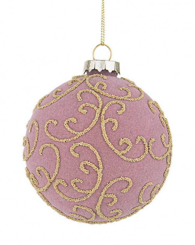 12x Sphère Vt Garniture Rose D80