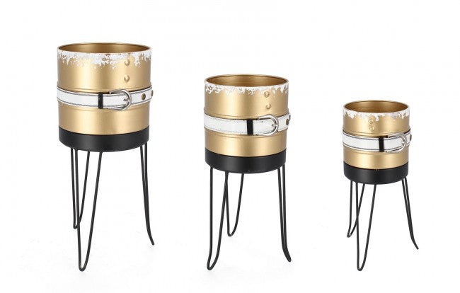 2x Set3 Vase trépied doré C.Chris