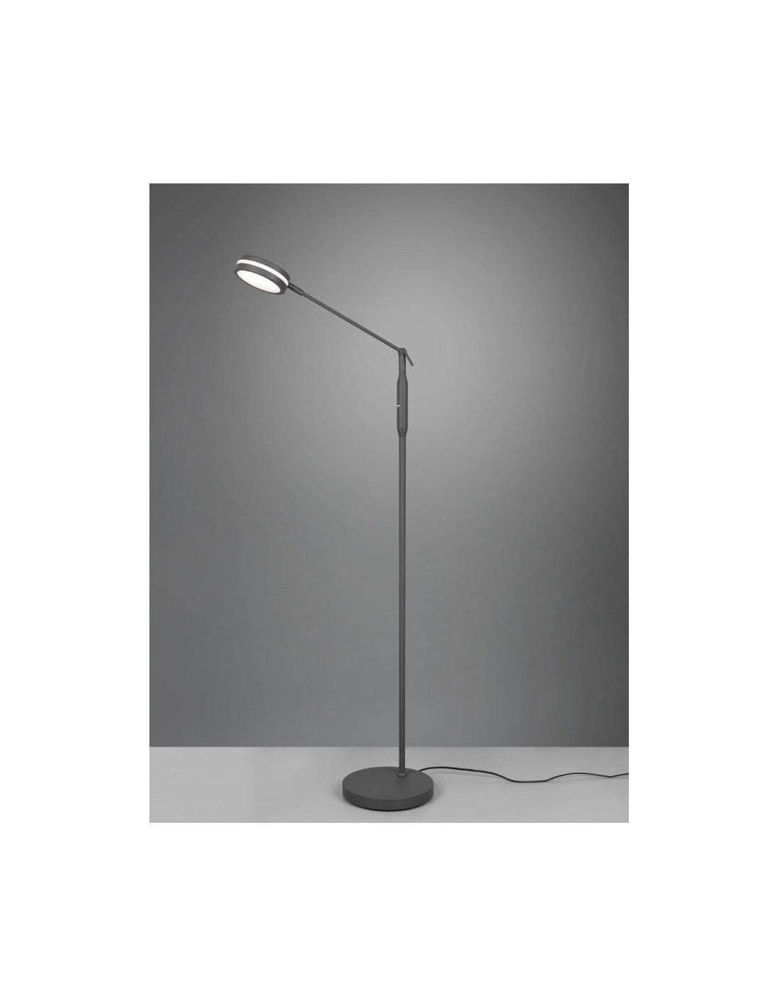 Lampadaire Linéaire Tactile Led Disque Orientable Franklin Anthracite Trio Lighting
