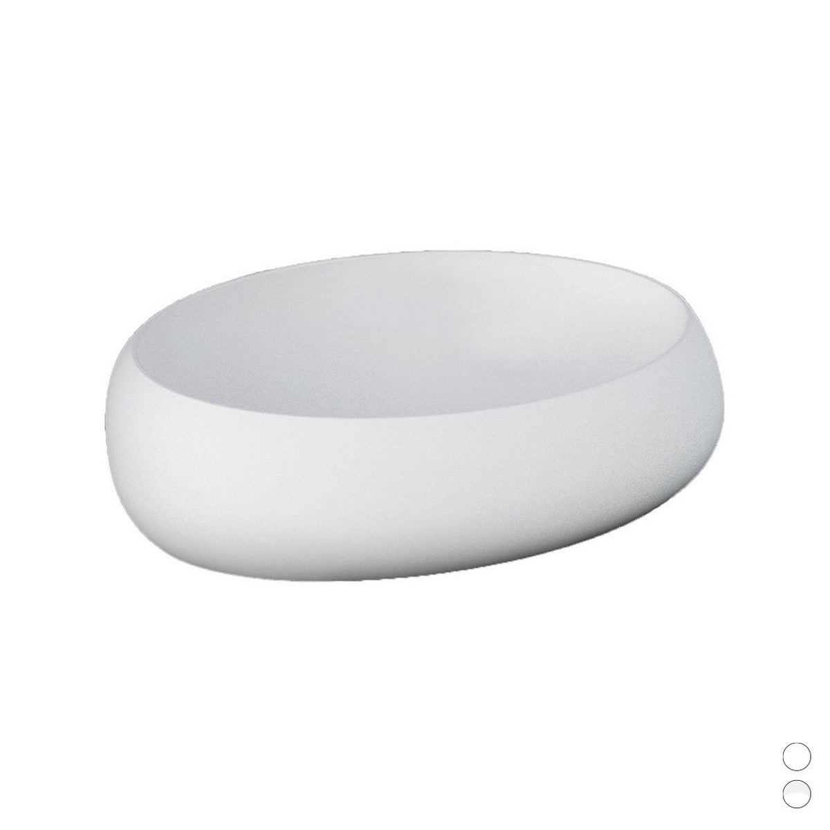 Vasque à poser ovale, blanc mat, L. 58 cm