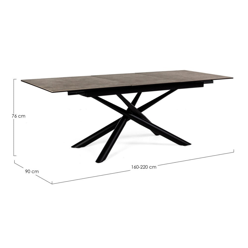 Table extensible Seyfert avec plateau en céramique 160-220x90 cm