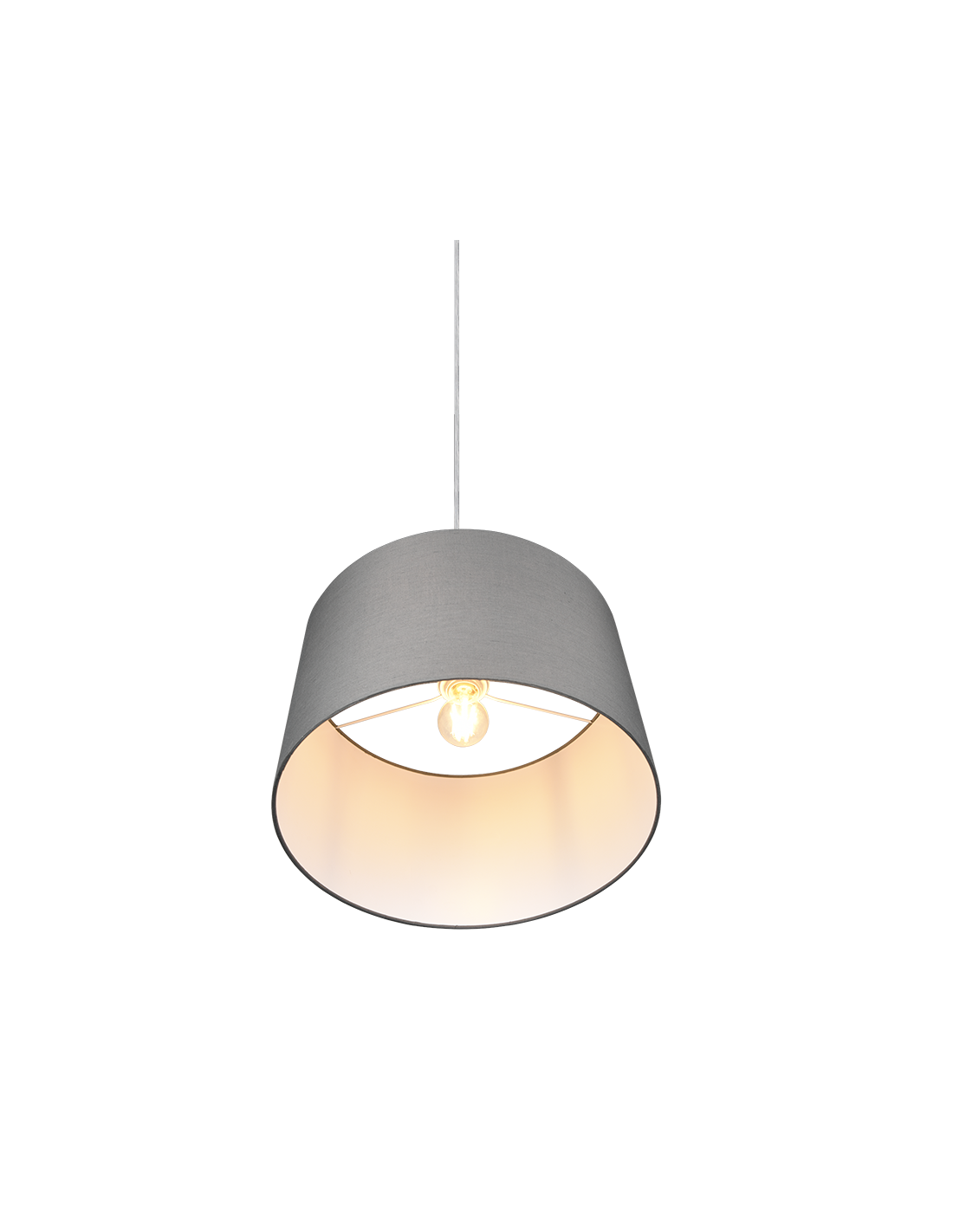 Suspension Simple Hôtel Abat-jour Gris Ø40 cm Trio Lighting