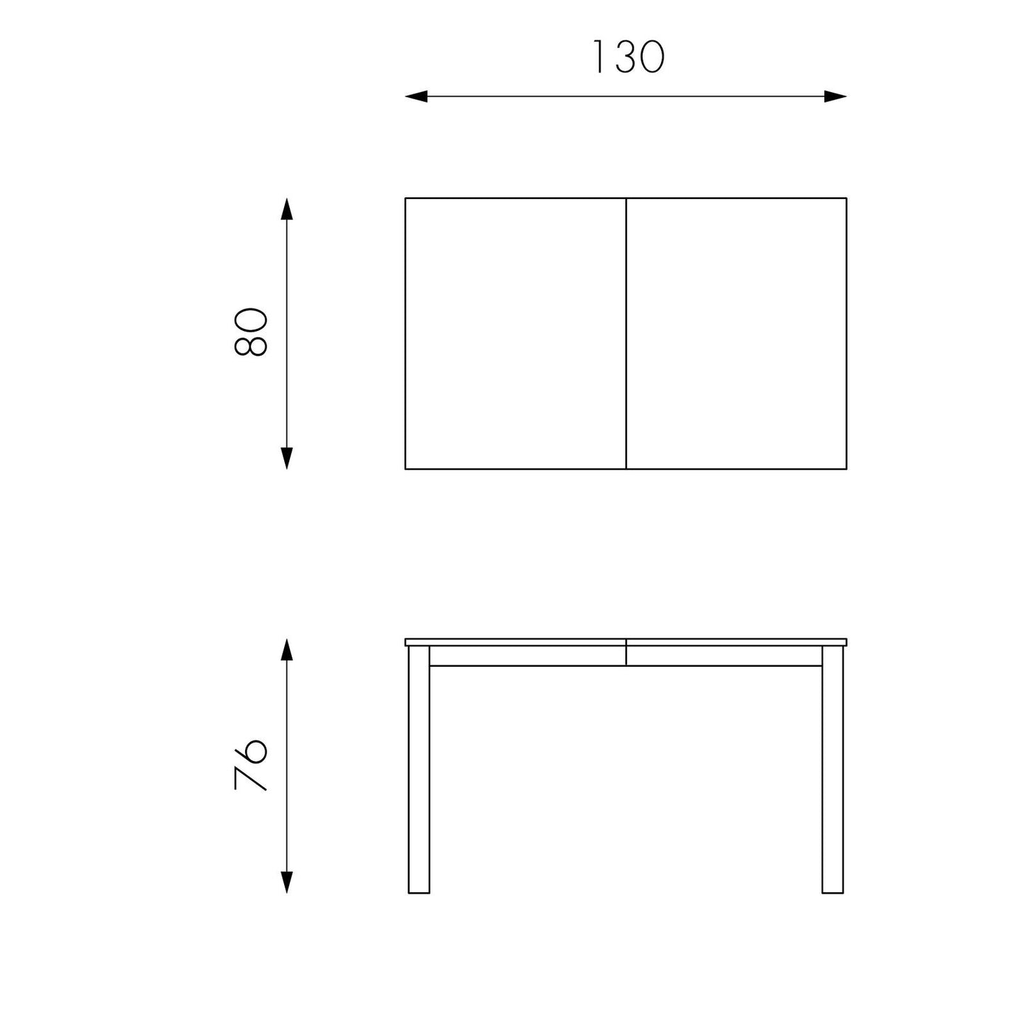 Table extensible en mélamine blanc 130/210x80x76h cm