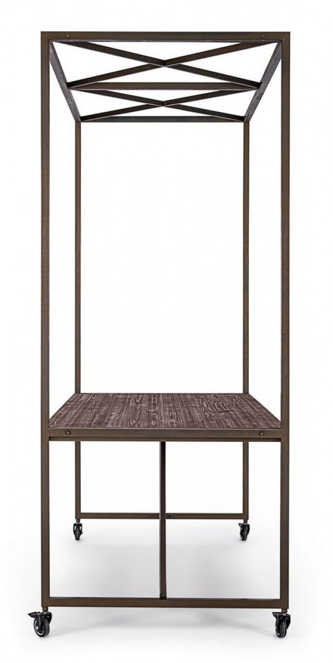 Table de présentation industrielle avec toit 180x220h cm