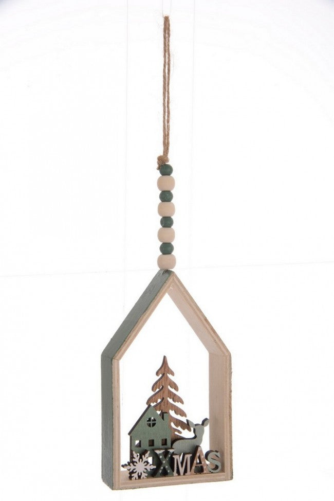 12x pendentif maison de cerf naturel