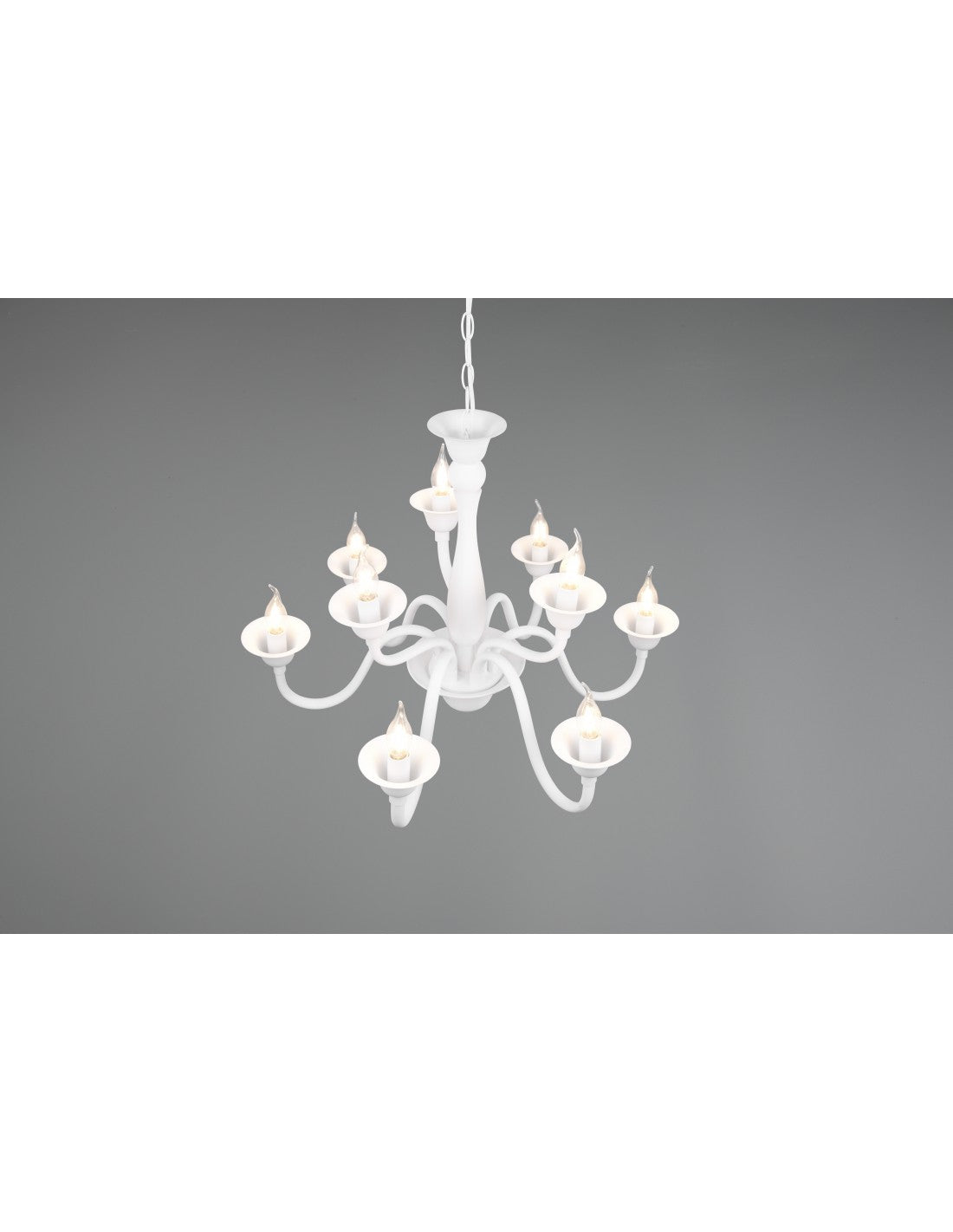 Lustre de salle à manger blanc 9 lumières avec chaîne Elsa Trio Lighting
