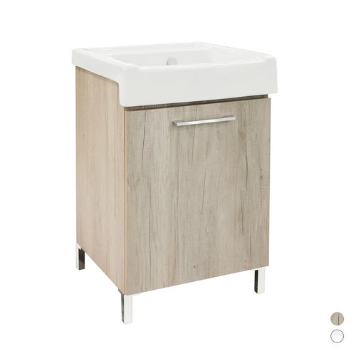 Meuble de lavage avec évier en céramique - Classic blanc 50x50 cm